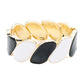 Madeline Love Black, White Enamel Marquise Link Hinged Bangle Bracelet - Bracelets - extra