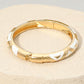 Madeline Love Black, Gold Geometric Pattern Enamel Inlay Hinged Bangle Bracelet - Bracelets - extra