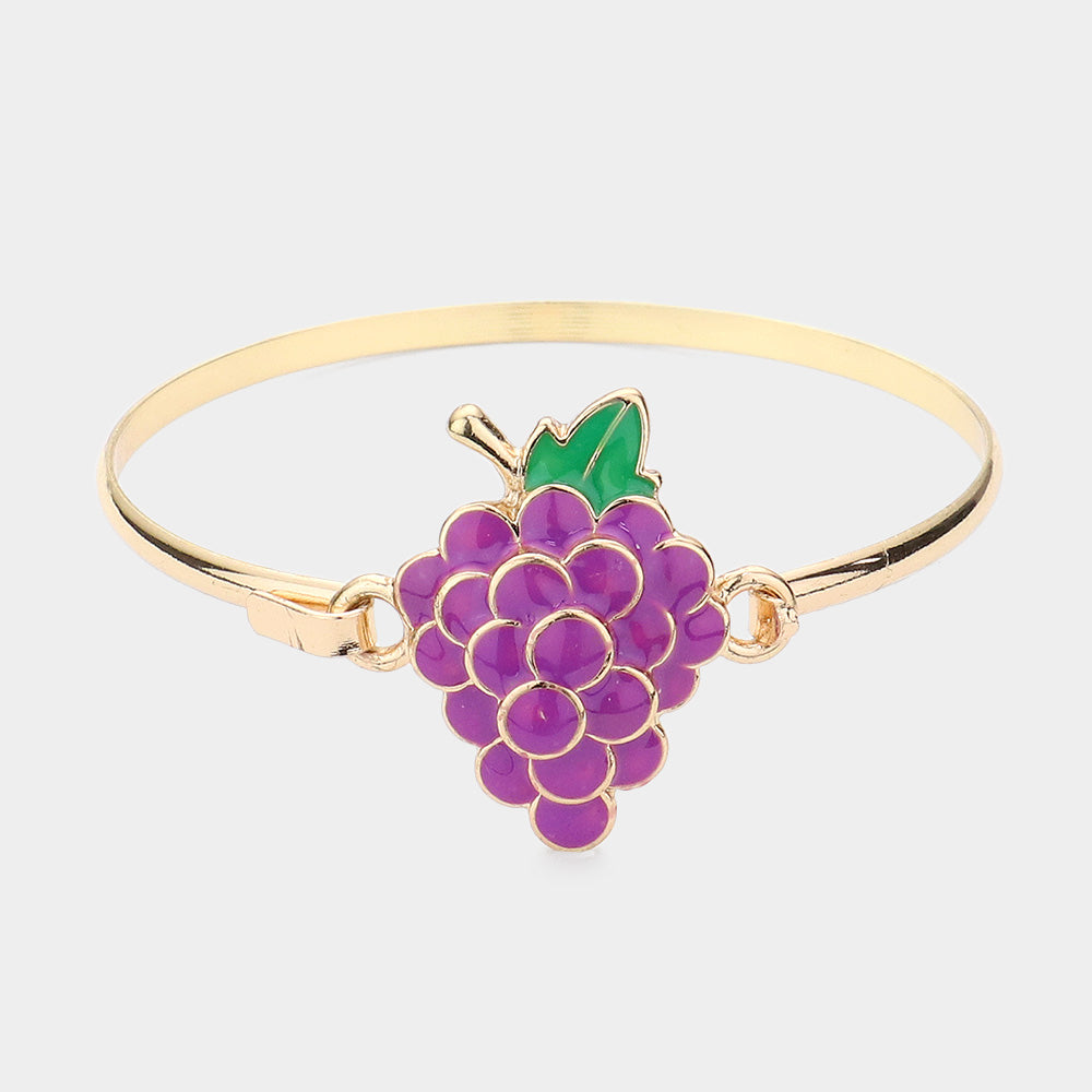 Madeline Love Gold Enamel Metal Grape Hook Bracelet - Bracelets