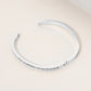 Madeline Love Clear, Silver Stainless Steel Baguette Stone Paved Hinged Bangle Bracelet - Bracelets - extra