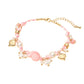 Madeline Love Gold, Light, Pink Coastal Inspired Seashell Pearl Charm Embellished Braided Cord Bracelet - Earrings - desc