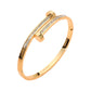 Madeline Love Gold Stainless Steel CZ Stone Paved Nail Head Tip Hinged Bangle Bracelet - Bracelets - extra