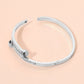 Madeline Love Silver Stainless Steel CZ Stone Paved Nail Head Tip Hinged Bangle Bracelet - Bracelets - desc