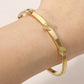 Madeline Love Gold Stainless Steel CZ Center Quatrefoil Station Hinged Bangle Bracelet - Bracelets - extra