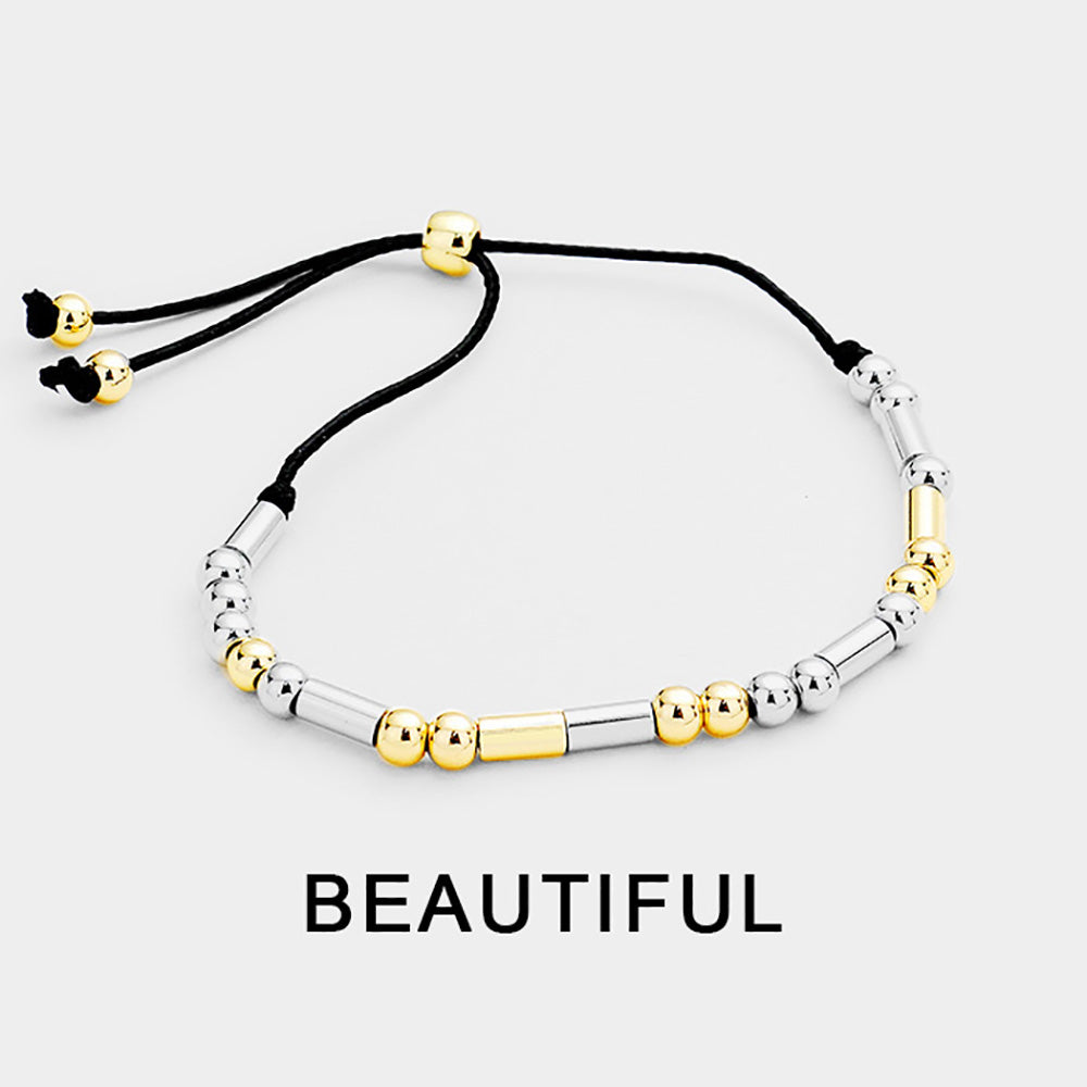 Madeline Love Black BEAUTIFUL Morse Code Cinch Bracelet - Bracelets
