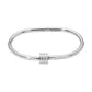 Madeline Love Silver, White Stainless Steel CZ Stone Accent Hinged Bangle Bracelet - Bracelets - extra