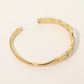 Madeline Love Gold Stainless Steel CZ Pave Horseshoe Accent Hinged Bangle Bracelet - Bracelets - extra