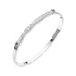 Madeline Love Silver Stainless Steel CZ Pave Bar Accent Hinged Bangle Bracelet - Bracelets - desc