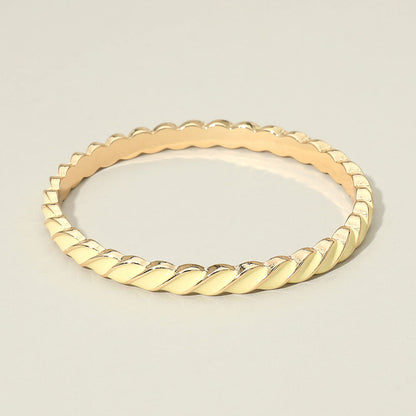 Madeline Love Gold, Yellow Enamel Inlay Twisted Hinged Bangle Bracelet - Bracelets
