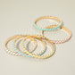Madeline Love Gold, Light Blue Enamel Inlay Twisted Hinged Bangle Bracelet - Bracelets - extra