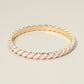 Madeline Love Gold, Light, Pink Enamel Inlay Twisted Hinged Bangle Bracelet - Bracelets
