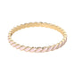 Madeline Love Gold, Light, Pink Enamel Inlay Twisted Hinged Bangle Bracelet - Bracelets - desc