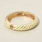Madeline Love Gold, Yellow Enamel Inkay Striped Hinged Bangle Bracelet - Bracelets - extra