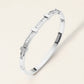 Madeline Love Rhodium SECRET BOX_Stainless Steel Stone Inlay Sleek Hinged Bangle Bracelet - Bracelets
