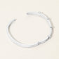 Madeline Love Rhodium SECRET BOX_Stainless Steel Stone Inlay Sleek Hinged Bangle Bracelet - Bracelets - extra