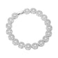 Madeline Love Silver Rhodium Plated Round Halo CZ Link Tennis Bracelet - Bracelets - desc