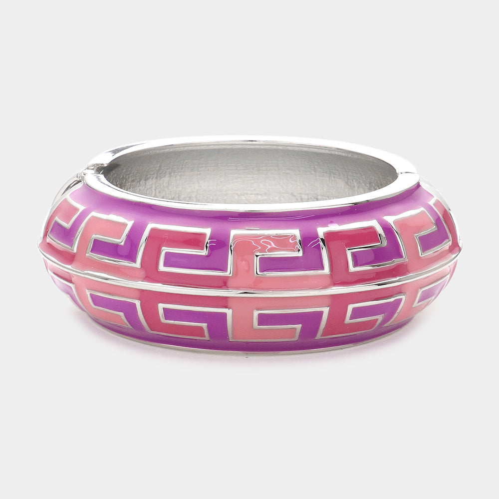 Madeline Love Purple Enamel Hinged Bracelet - Bracelets