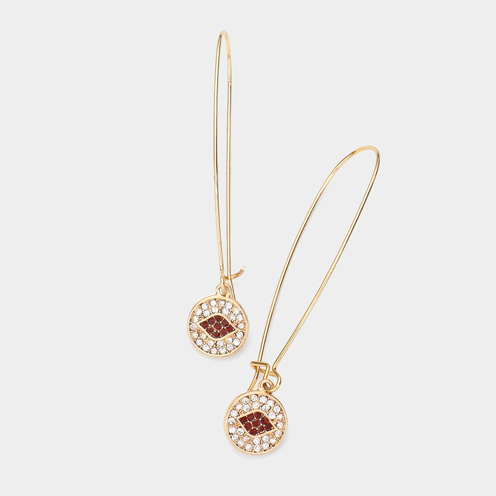 Madeline Love Siam Crystal Pave Evil Eye Drop Earrings