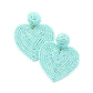 Mint Gold Seed Beaded Heart Drop Earrings. Look like the ultimate fashionista with these Earrings! Add something special to your outfit this Valentine! Special It will be your new favorite accessory. Perfect Birthday Gift, Mother's Day Gift, Anniversary Gift, Graduation Gift, Prom Jewelry, Valentine's Day Gift, Thank you Gift.
