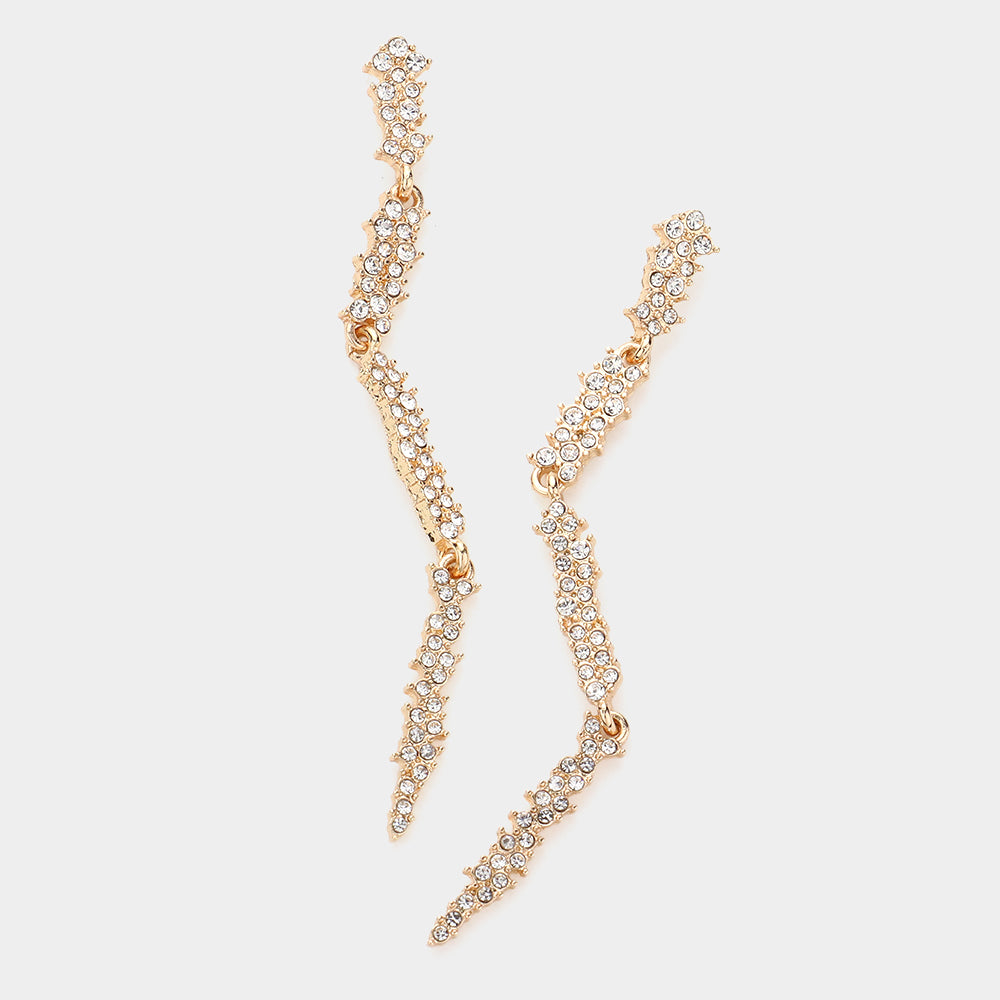 Madeline Love Gold Stone Embellished Abstract Metal Link Dangle Earrings