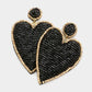 Felt Back Beaded Heart Earrings