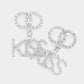KISS Rhinestone Embellished Message Dangle Earrings