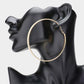 Madeline Love Gold, White Oversized Glittered Hoop Earrings