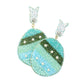 Madeline Love Mint Felt Back Beaded Easter Bunny Egg Link Dangle Earrings - desc