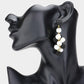 Madeline Love Black, White Seed Beaded Ball Cluster Vine Dangle Earrings