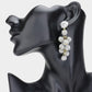 Madeline Love Silver Seed Beaded Ball Cluster Vine Dangle Earrings