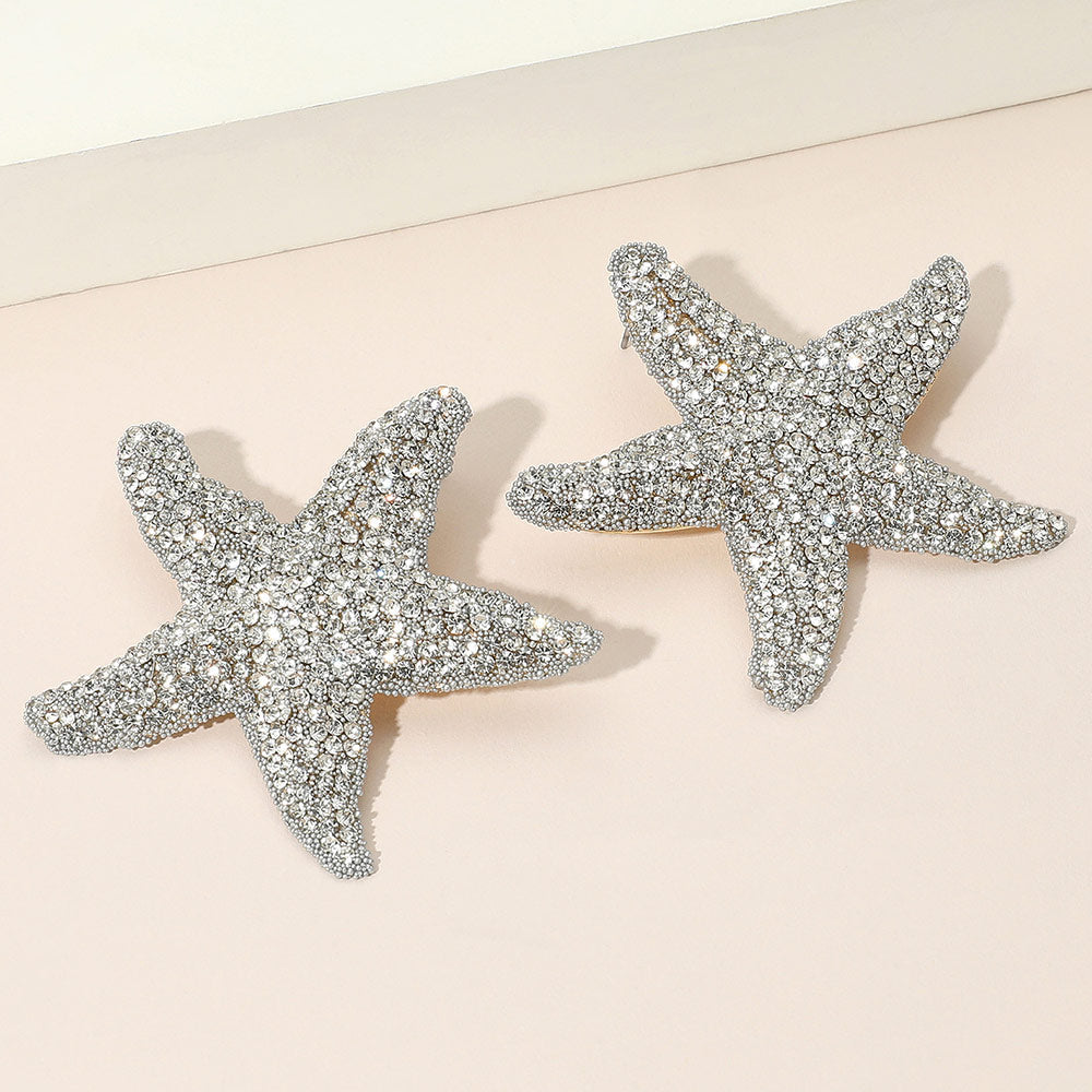 Madeline Love Clear Bold Rhinestone Paved Starfish Earrings