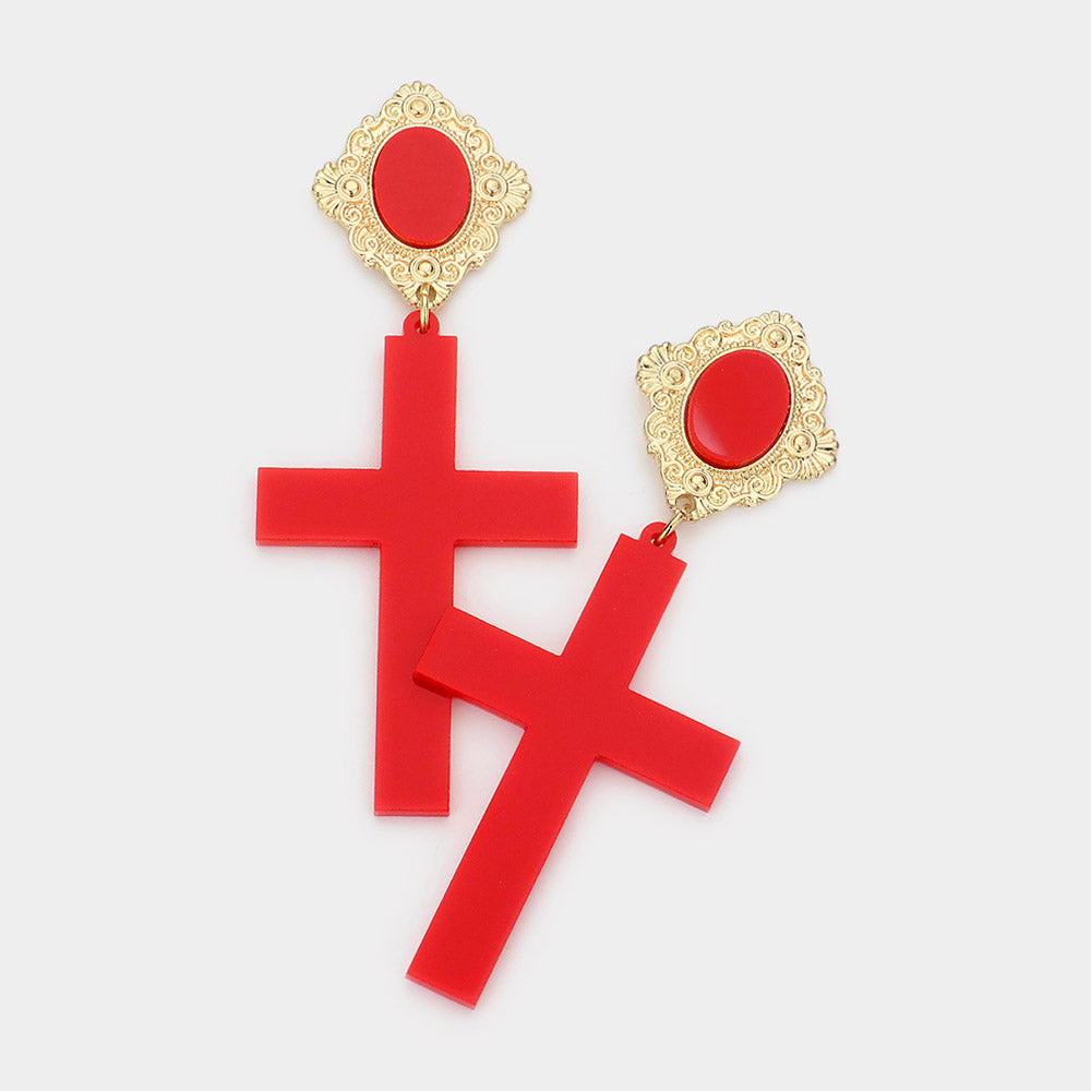 Madeline Love Red Cross earrings