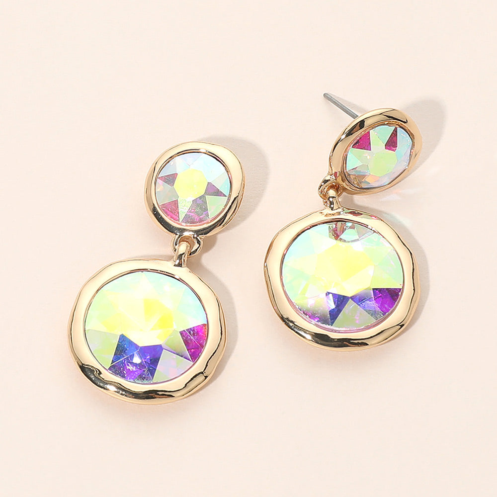 Madeline Love AB Dual Round Stone Drop Earrings