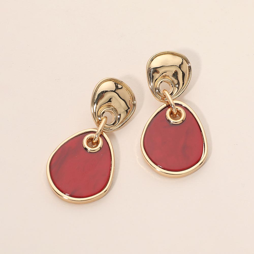 Madeline Love Red Geometric Resin Drop Earrings