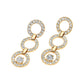 Madeline Love Clear, Gold Gold Dipped Rhinestone Circle Link Drop Earrings - desc
