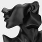 Madeline Love Black Oversized Sculpted Plate Statement Earrings - desc