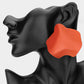 Madeline Love Orange Oversized Sculpted Plate Statement Earrings - desc
