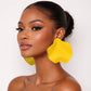 Madeline Love Yellow Oversized Sculpted Plate Statement Earrings