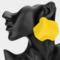 Madeline Love Yellow Oversized Sculpted Plate Statement Earrings - desc