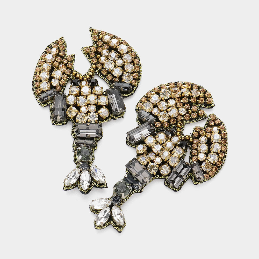Madeline Love Lt Col Topaz Stone Embellished Lobster Earrings