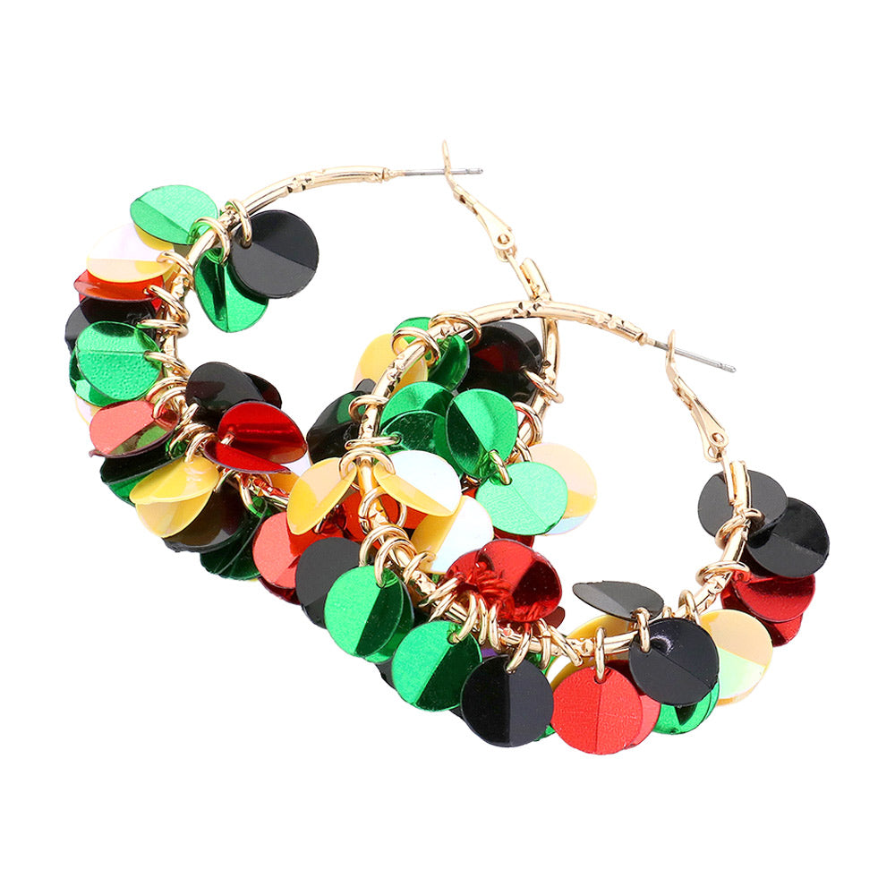 Madeline Love Multi Petal Cluster Hoop Earrings - desc