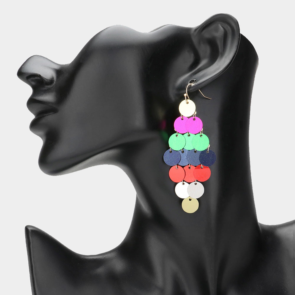 Madeline Love Multi Sequin Chandelier Dangle Earrings