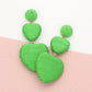 Madeline Love Green Thread Wrapped Double Heart Dropdown Earrings
