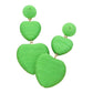 Madeline Love Green Thread Wrapped Double Heart Dropdown Earrings - desc