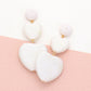 Madeline Love White Thread Wrapped Double Heart Dropdown Earrings