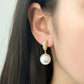 Madeline Love Gold 14K Gold Dipped CZ Pave Pearl Drop Earrings - extra