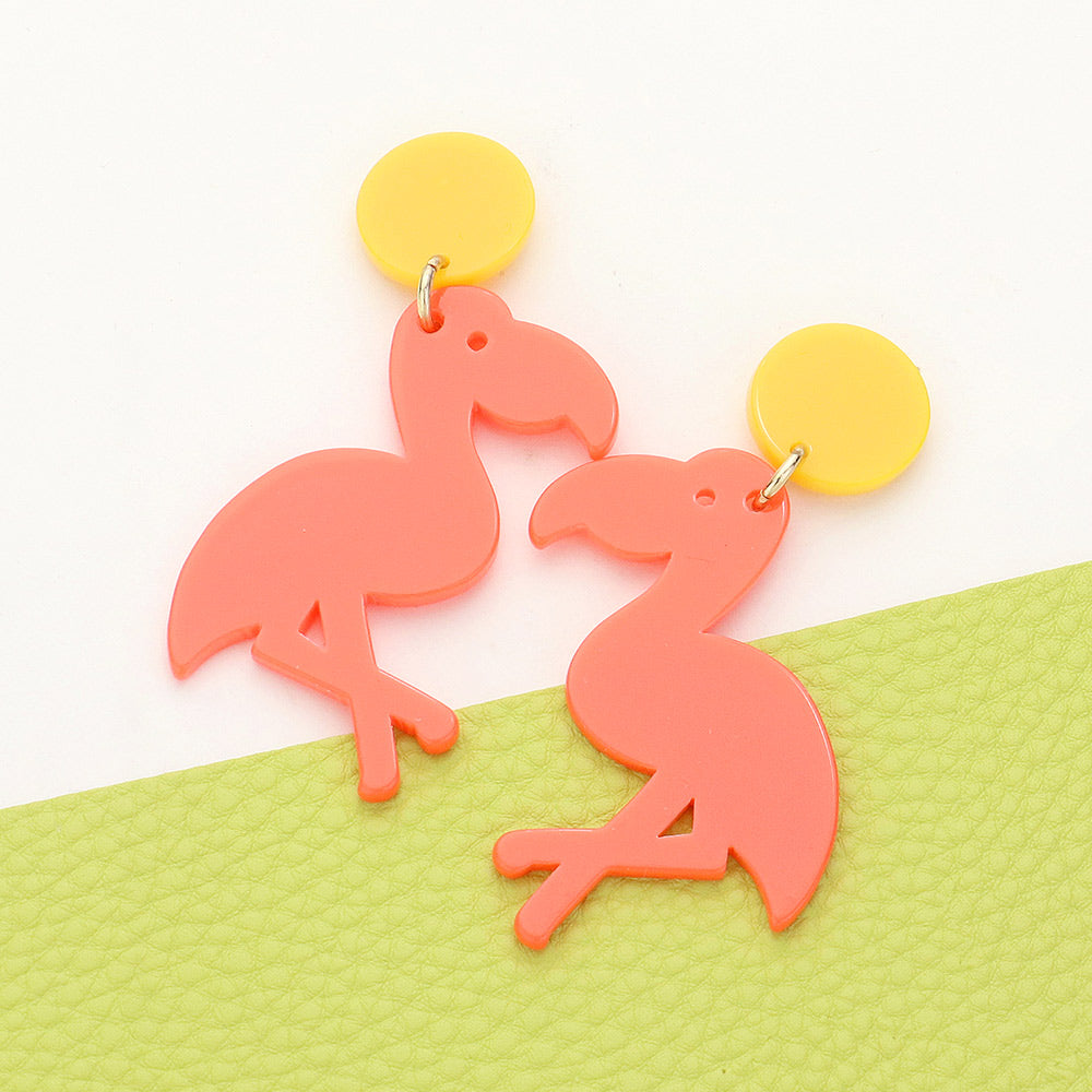 Madeline Love Orange Toucan Resin Post Earrings
