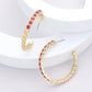 Madeline Love Purple Stone Embellished Half Hoop Earrings