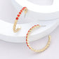 Madeline Love Red Stone Embellished Half Hoop Earrings