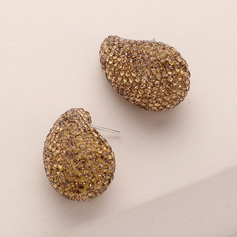 Madeline Love Lt Col Topaz Bling Studded Teardrop Earrings
